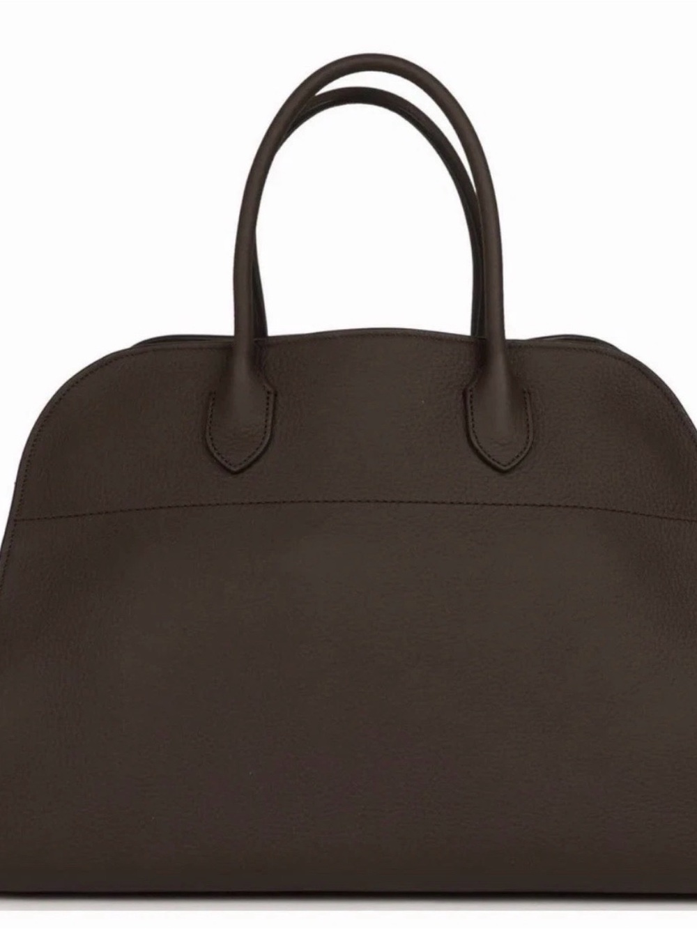 The Row Dark Brown Leather Dome Tote
